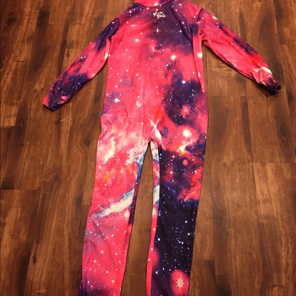 Electro Threads pink/ purple galaxy onesie size M